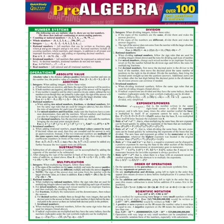 BARCHARTS Pre-Algebra Quizzer Quickstudy Easel 9781423217398